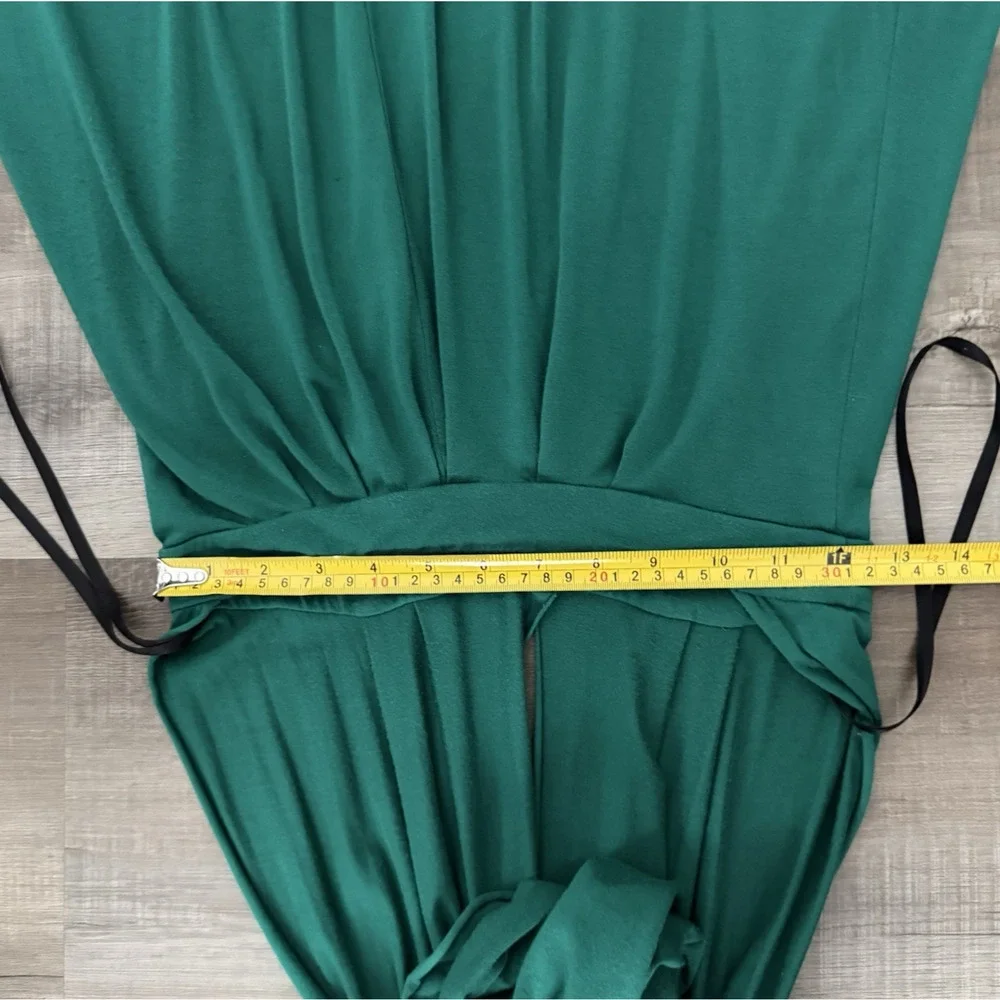 Tart Emerald Green Halter Maxi Dress Backless Plunging Grecian Modal M - Picture 12 of 14